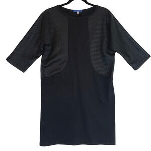 Harumi K Women's Black Dress M/L Elbow Sleeve Geometric Made in USA Casual